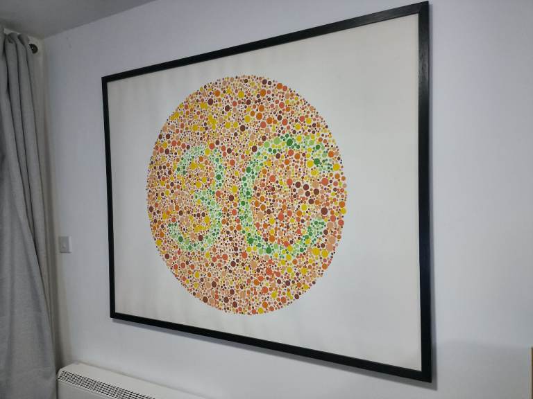Large Ishihara Painting in Black Frame