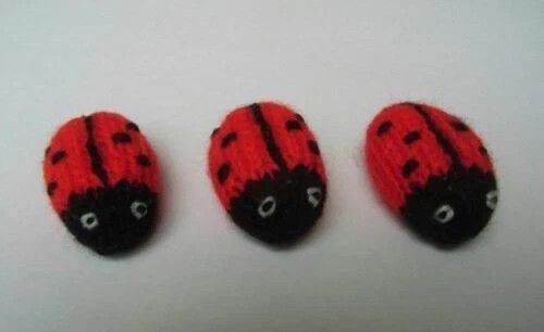 3 x Hand Knitted Toy Ladybirds!