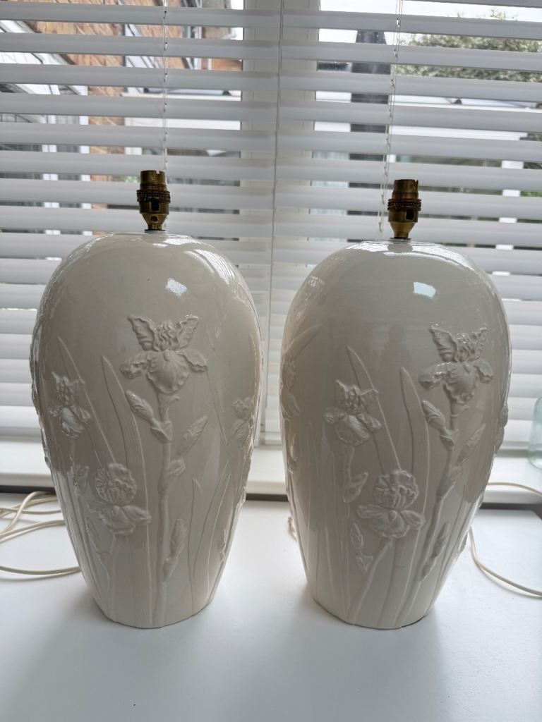 2 Large Ceramic Lamps - no shades