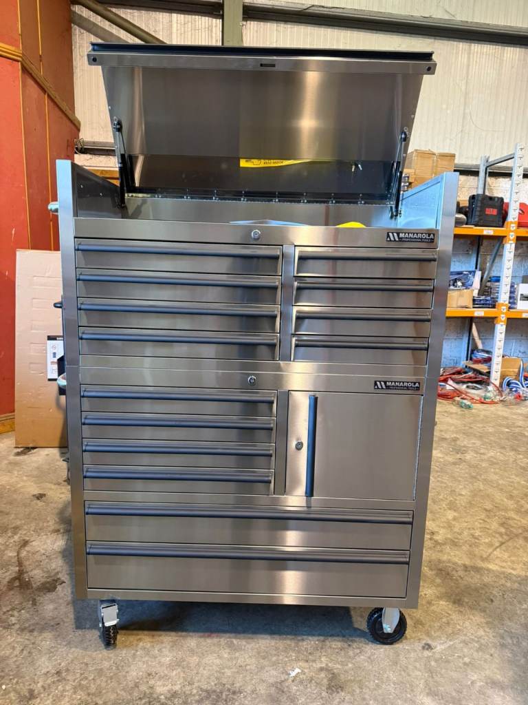 41" Wide Stainless Steel 14 Drawer Roller Tool Box Chest Cabinet