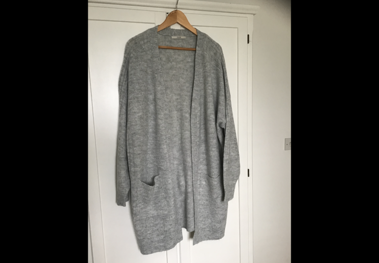 NEW LONG GREY EDGE TO EDGE CARDIGAN XL 