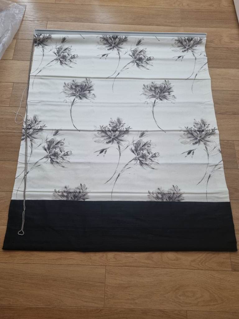 Three brand new Grey & White Roman Blind with Black Border