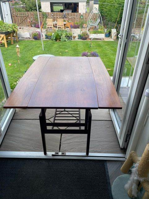 Mid Century Teak Danish Metamorphic/Elevator Table
