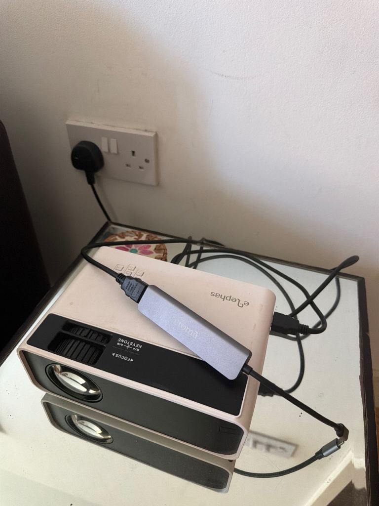 Portable Mini Projector - Good Condition with Laptop Connector