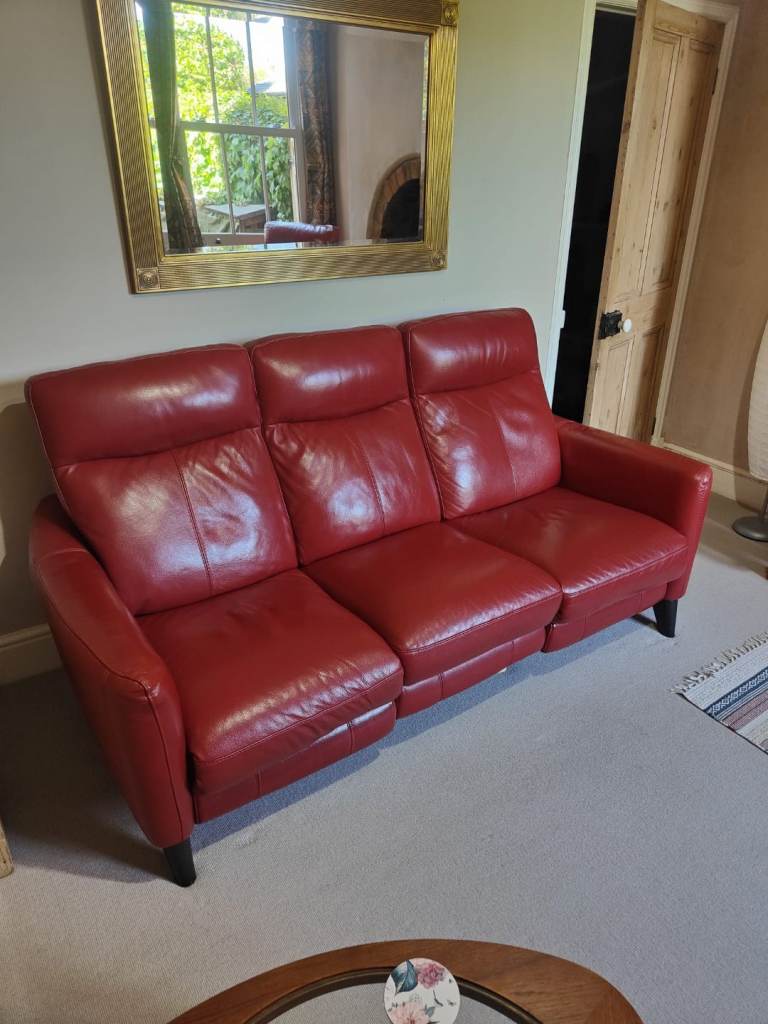 Leather Recliner 3 Seater Sofa and Chair 