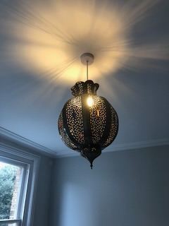 Moroccan Style Pierced Metal Chandelier Lantern – Decorative Ceiling Light