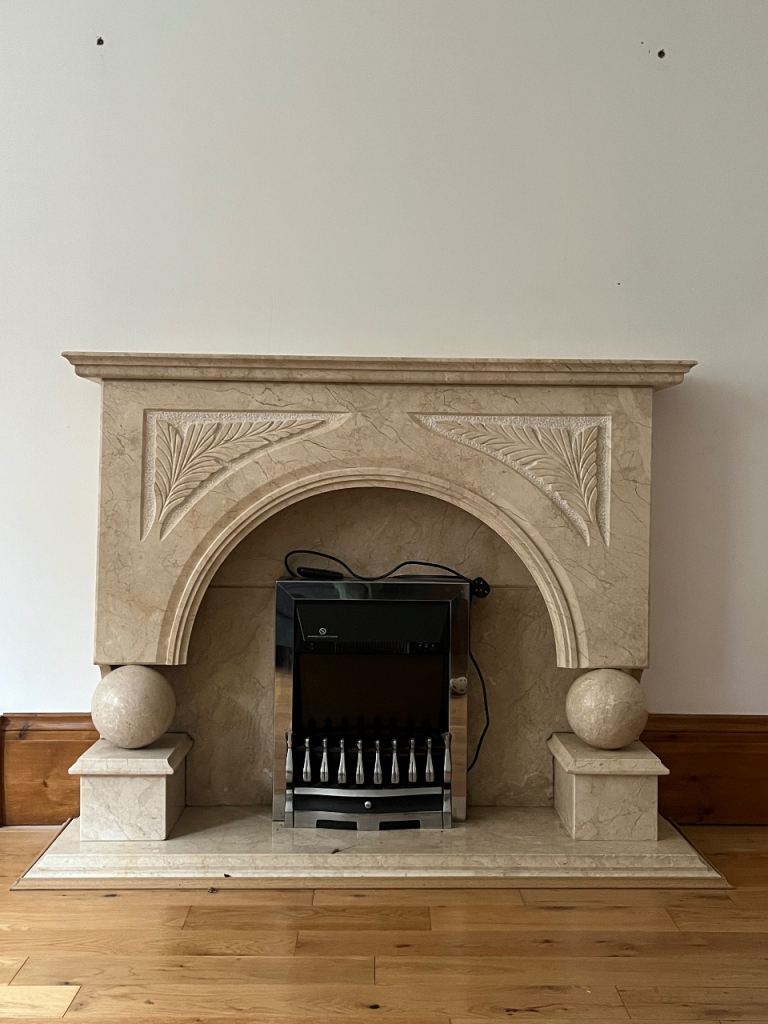 Lovely Marble Fireplace Surround with Electric Fire