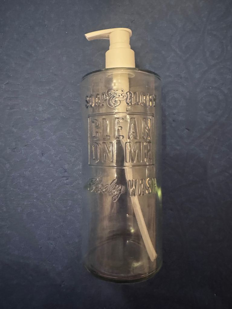 Soap and glory glass soap dispenser 