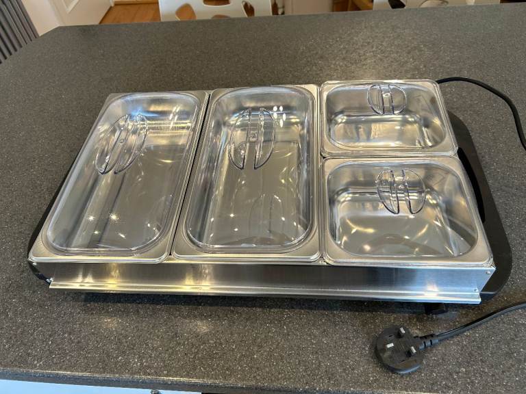 HOMCOM 4 Tray Electric Food Warmer, Buffet Server with Warming Plate 