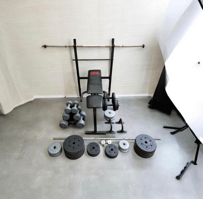 Complete Home Gym Set – Bench, Weights, Dumbbells & Barbells Gym Equipment