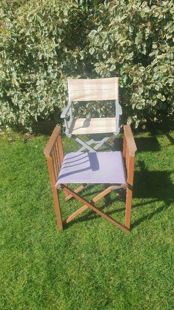 Wooden Directors Chair and Foot rest or side Stool / Table