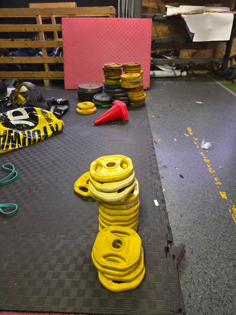 Rubber weights gym bundle for bars fitness sports boxing 