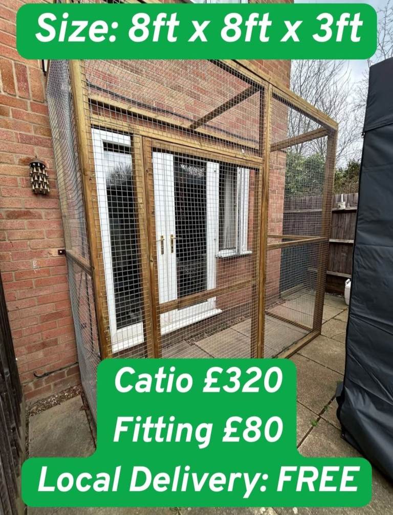 Catio, outdoor pet enclosed, garden, cats, chickens, bird aviary
