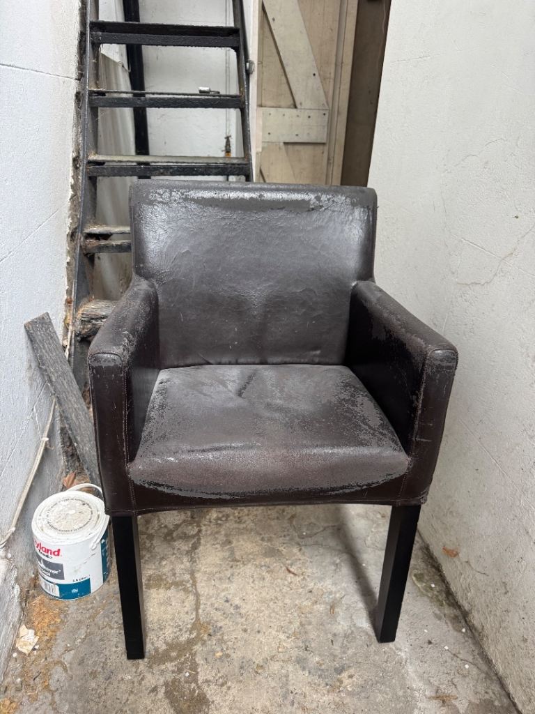 Free 4 brown chairs to be reupholstered 