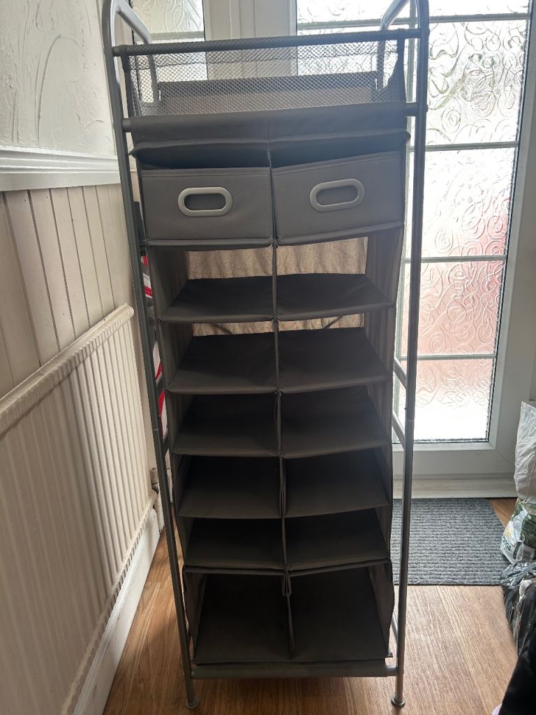 Metal shoe rack with storage 