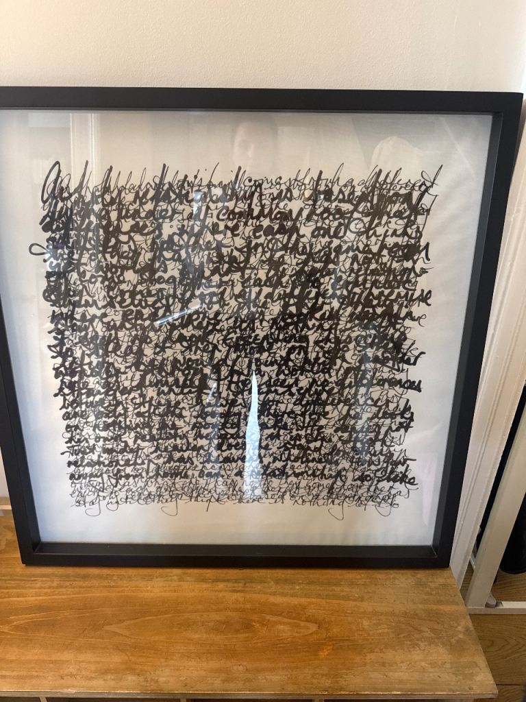 Time & Tide Large monochrome framed Scribbles 