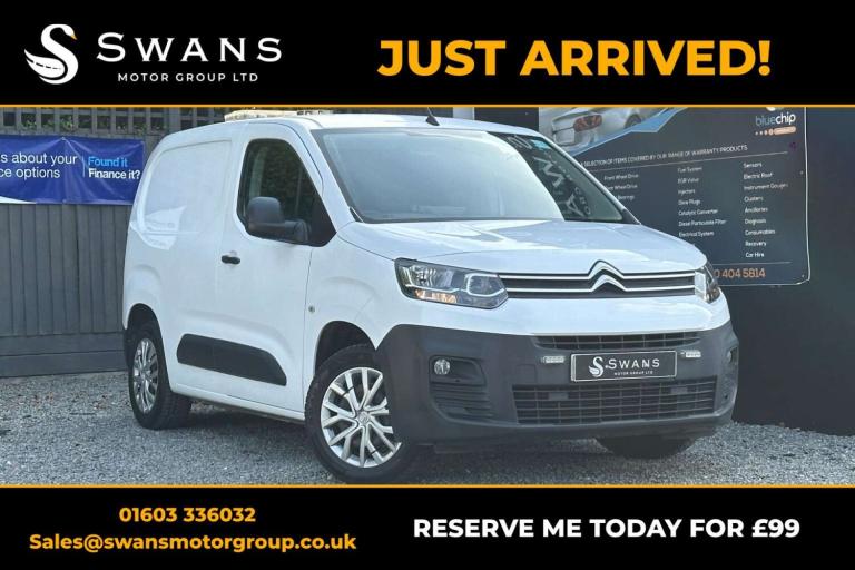 2019 Citroen Berlingo 1.6 BlueHDi 1000 Enterprise M White Manual Diesel 2019 Panel Van Diesel Manual