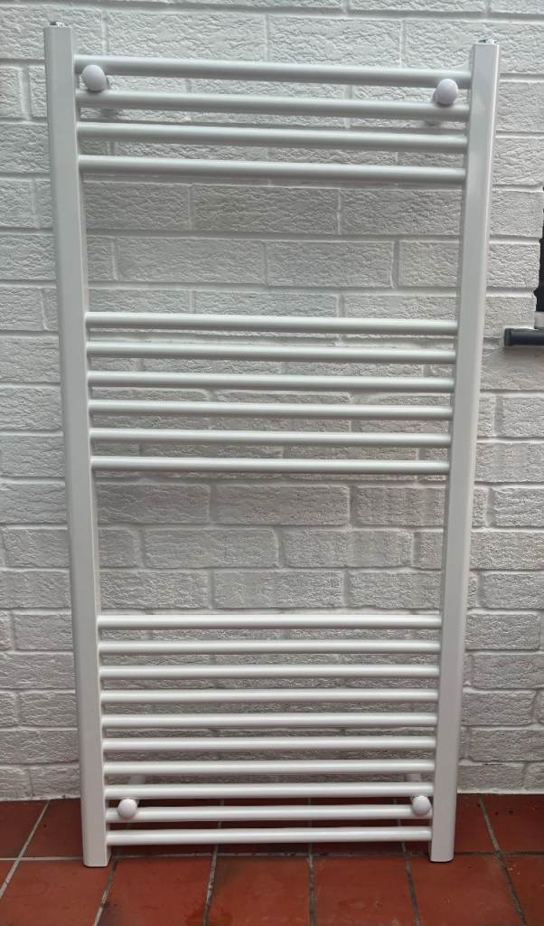 image for White K-rail towel radiator 600 x 1200