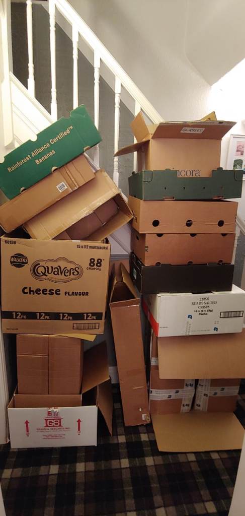 Moving Boxes - Approx 20, with bubble wrap n packing paper