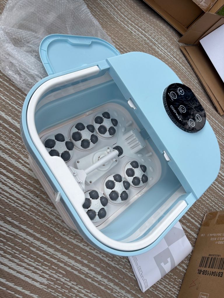 COSTWAY Foldable Foot Spa Massager – Blue, New