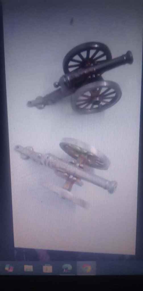 two civil war brass cannons