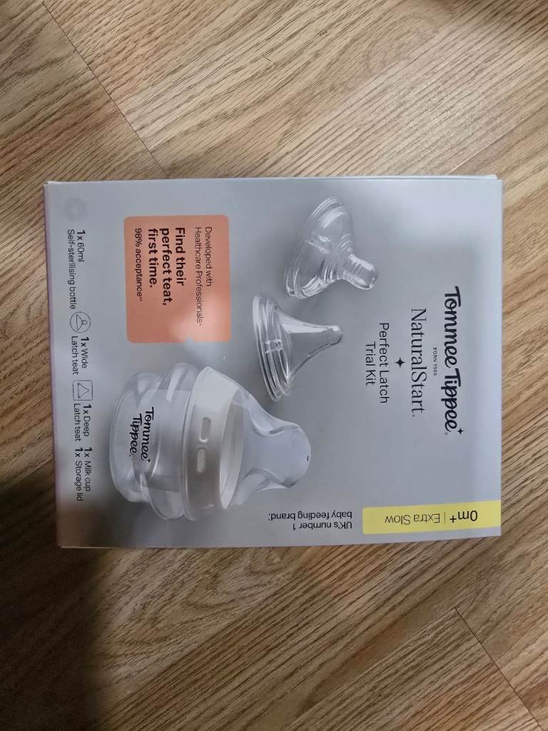 Tommee Tippee Natural Start Perfect Latch Trial Kit, Baby Bottle Set Includes 60ml