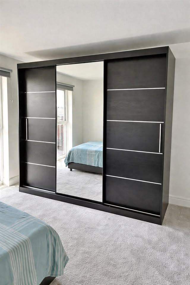 2 Fully Mirrors Sliding Doors Wardrobe With Multiple Shelves & Hanging | Special Offer 