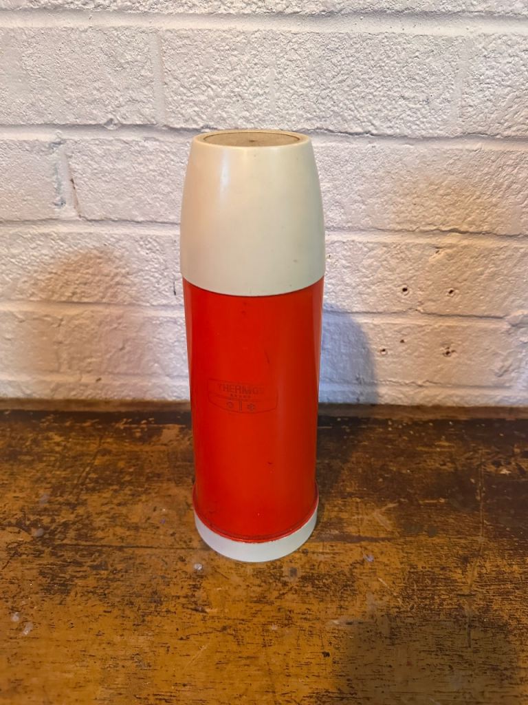 Vintage 1960s Red Thermos Vacuum Flask