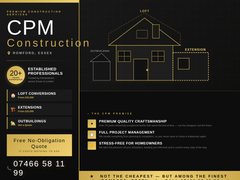 Loft Conversions | Extensions | Outbuildings — CPM Construction, Romford | 20+ Yrs Experience
