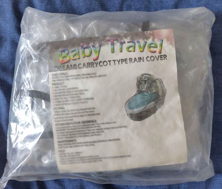 Baby Travel Dreami Carrycot Rain Cover - unused