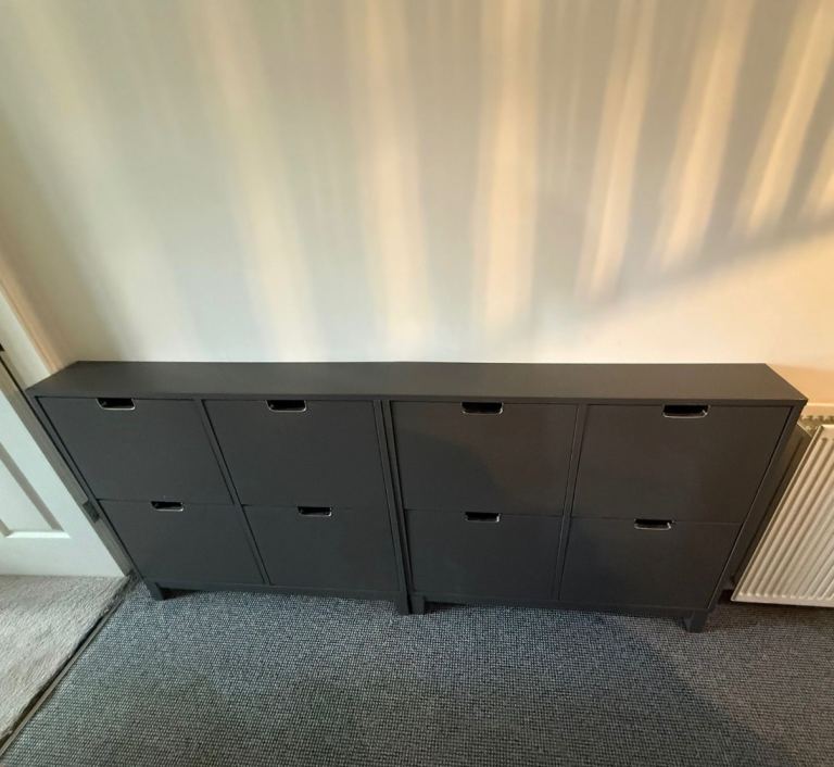 IKEA Grey Wooden Shoe Storage Cabinets – Good Condition