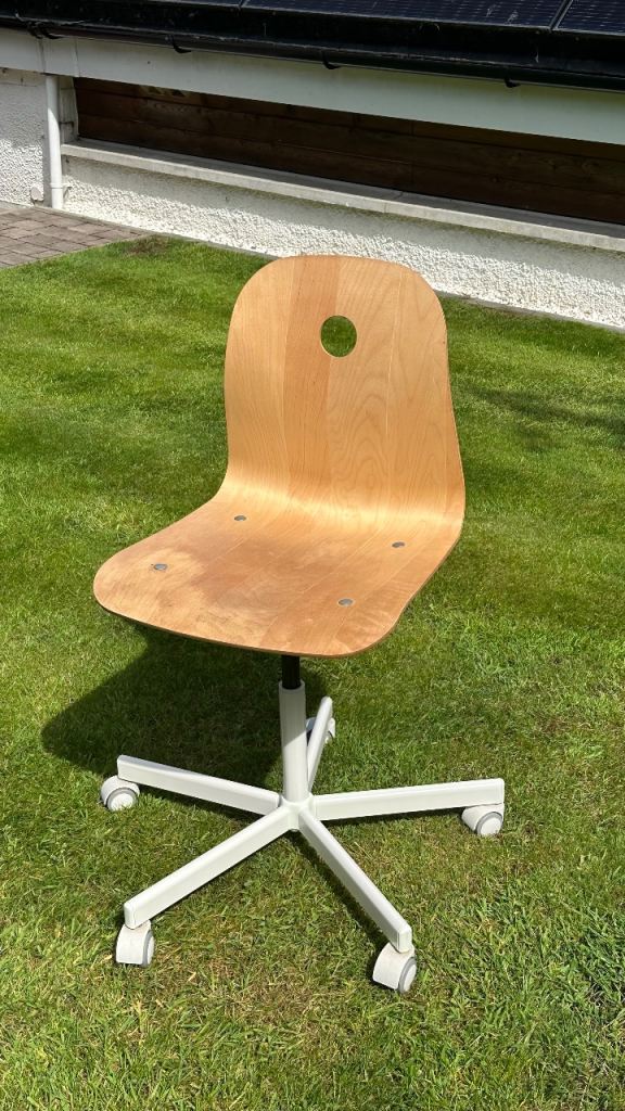 IKEA office/desk chair white base wood 