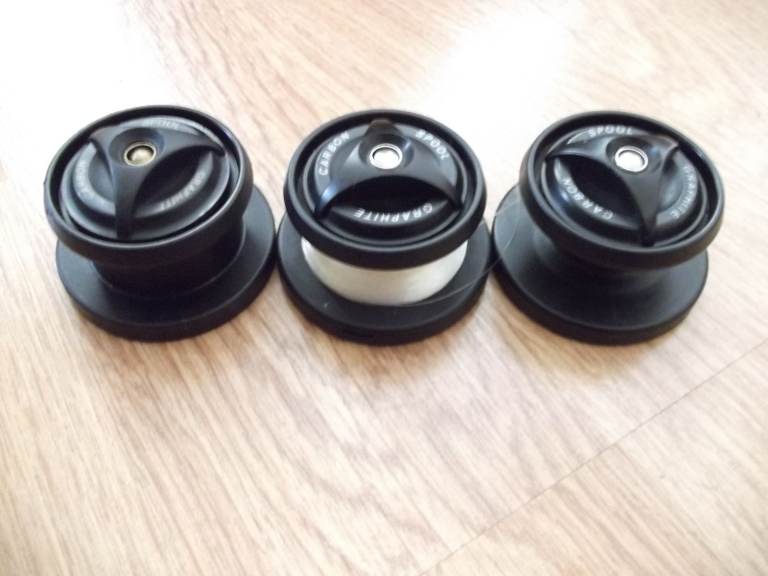 3 x Mitchell Fishing Reel Carbon Graphite Spare Spools