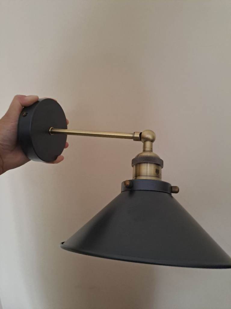 10 for both wall lights Dunelm Logan Industrial Style Wall Light - Dark Satin Nickel & Antique Brass