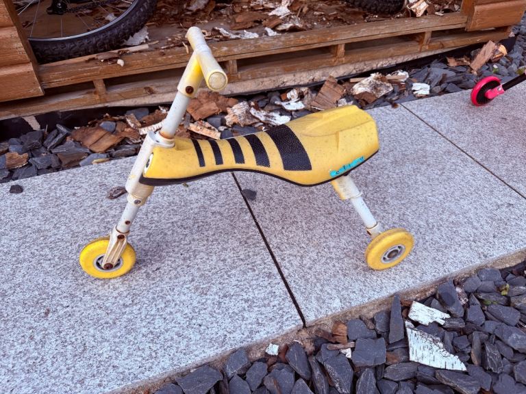 Scuttlebug yellow tricycle trike toddler kids