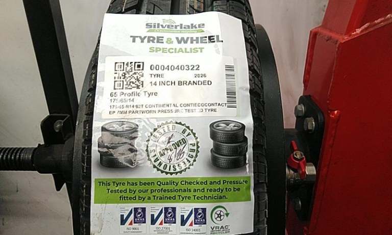 175-65-R14 82t Continental Contiecocontact Ep 7mm Partworn Pressure Tested Tyre