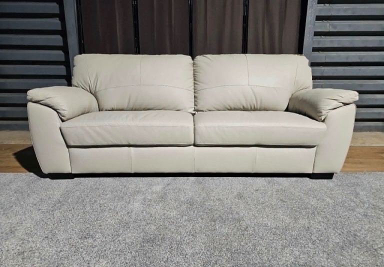 Leather 4 seater sofa grey