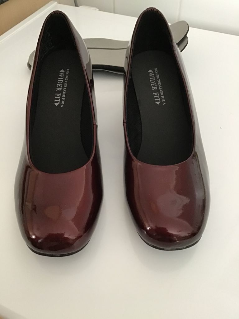 Hotter Ladies Slip On Heel Size 5 Burgundy 