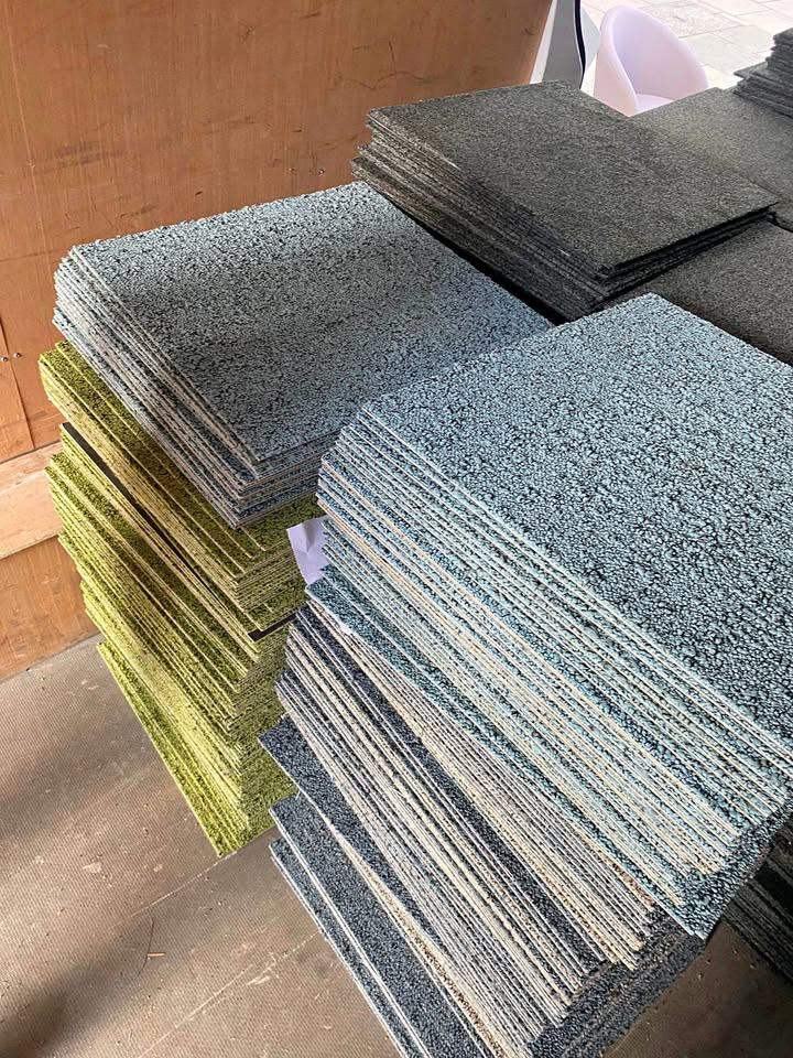 Large Quantity of NEW Carpet Tiles – Multicoloured
