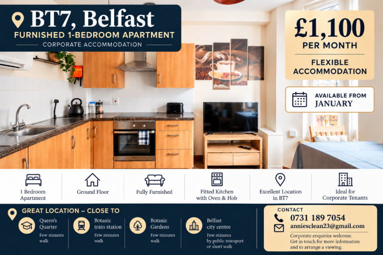 Comfortable furnished one bedroom apartment