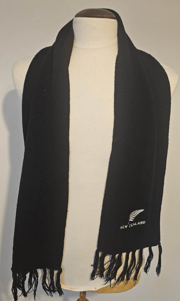 Unisex Black New Zealand Rugby Kiwi's All Blacks Scarf by The Fern Brand
