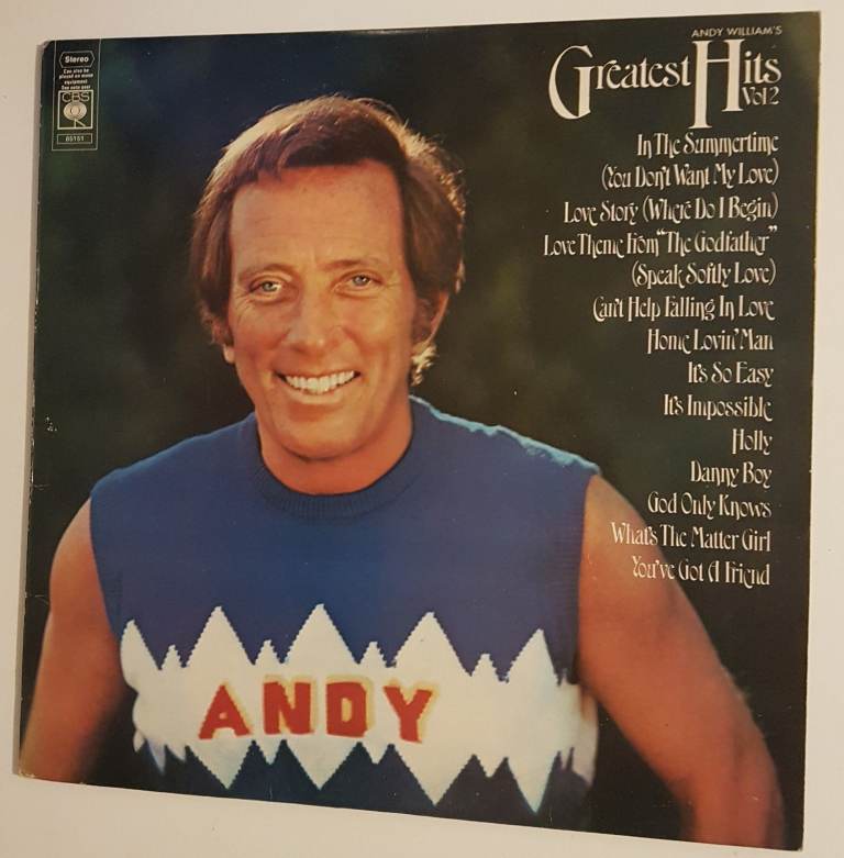  Andy Williams "Greatest Hits" Vinyl record