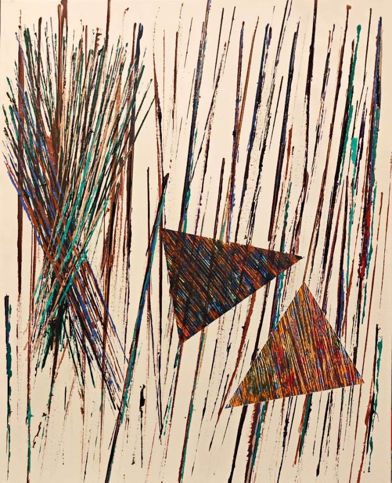 Original Textured Abstract Painting - "Converging Elements" - 20x16”
