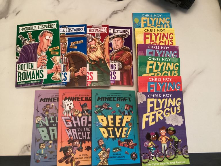 Books for £10: 4 Horrible Histories, 3 Minecraft  & 6 Chris Hoy Flying Fergus