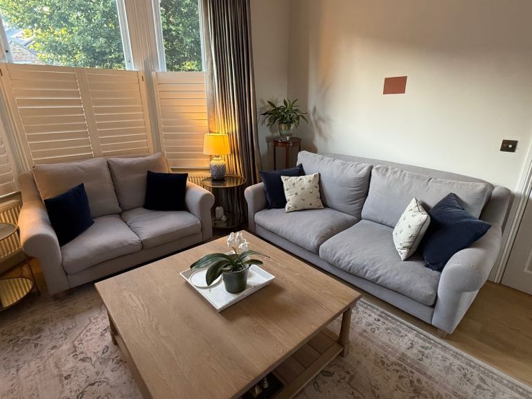 Loaf Freddie sofas (one small and one large) in Wolf Brushed Cotton