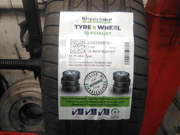 205 55 R16 94w Wanli Harmonic 6mm Partworn Pressure Tested Tyre