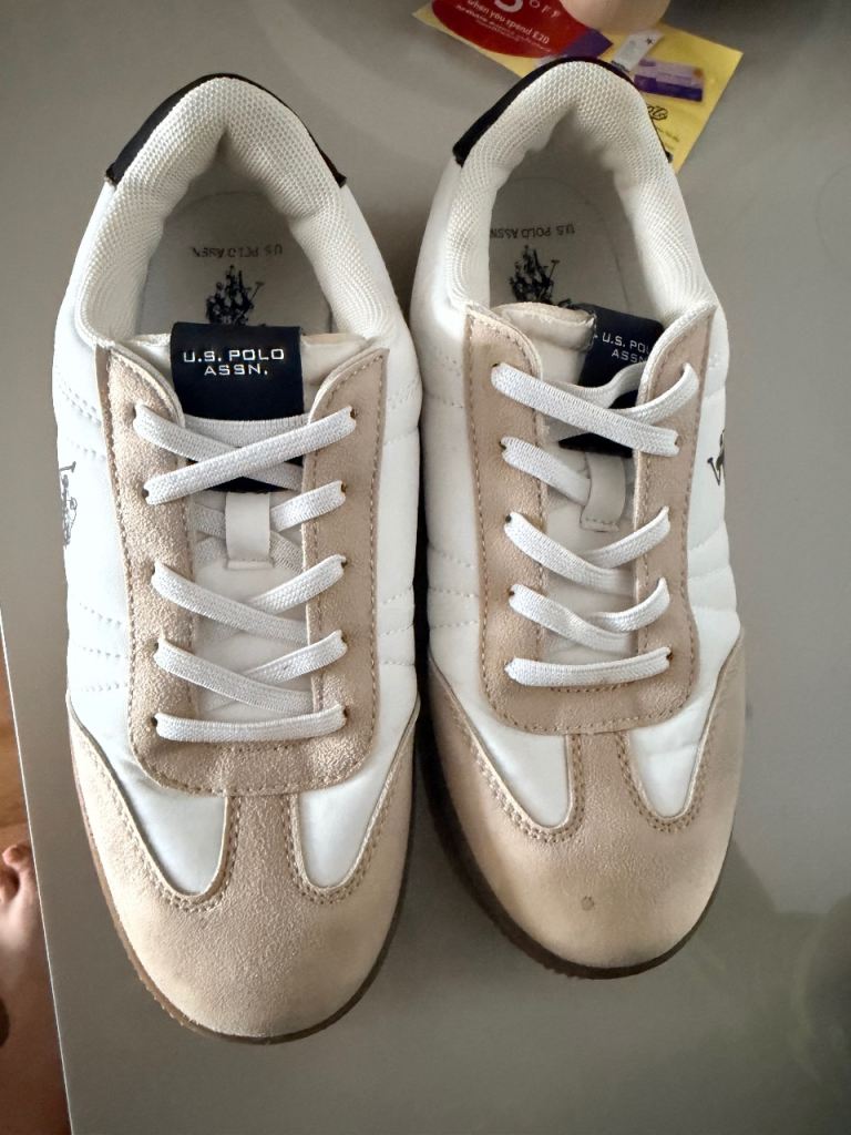 U.S. Polo Assn. White and Beige Trainers – Good Condition