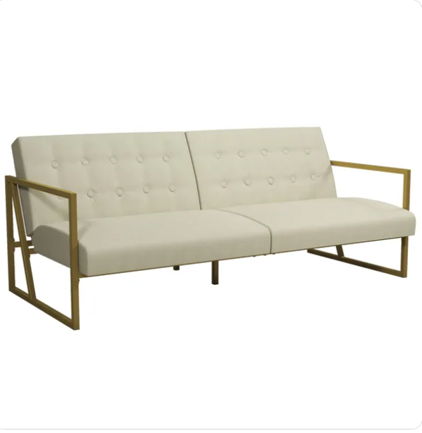 CosmoLiving Lexington Cream Velvet Double Futon Sofa Bed – RRP £549
