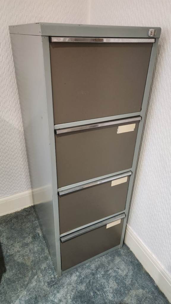 image for Metal lockable filing cabinet with 4 draws