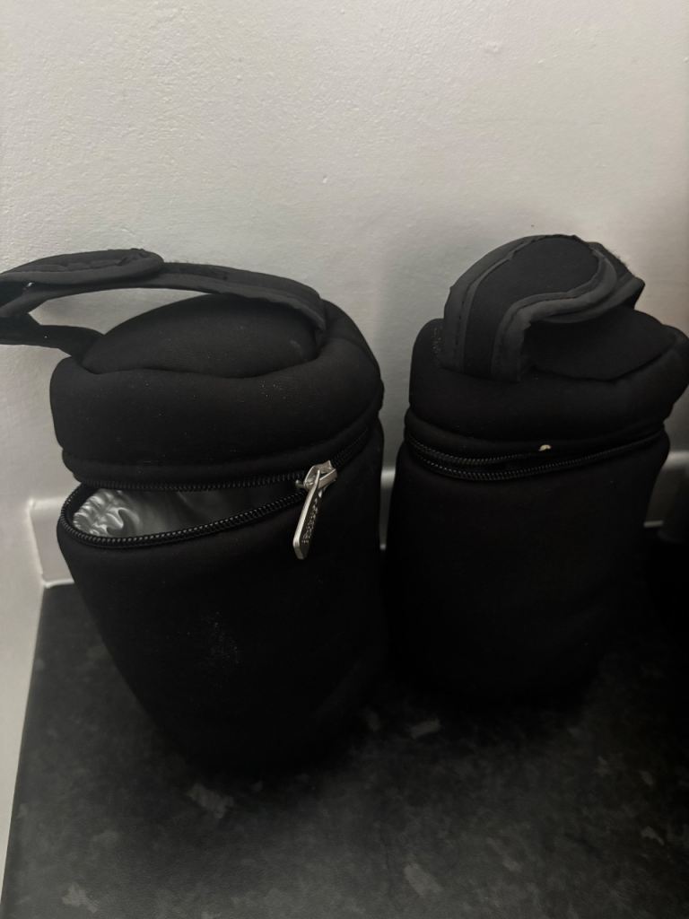 Tommee Tippee Insulated Bottle Holders – Black, Good Condition